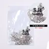 Taladro para uñas de diamante plano pequeño redondo flash blanco transparente rhinestone de cristal super flash accesorios de diamante redondo para uñas al por mayor