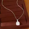 Conjunto de colar, brincos e anel com pingente quadrado de zircônia, luxo leve, alta qualidade, elegante, design exclusivo, joias para atacado