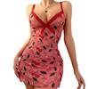 Fontes de comércio exterior da Europa e dos Estados Unidos transfronteiriços novo sexy com estampa de cereja suspensórios laço vazado conjunto de lingerie sexy