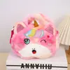 Nova Bolsa de Ombro de Pelúcia Unicórnio Olhos Grandes Bolsa Transversal para Meninas Bolsa de Mão Fofa Pequena Princesa Presente Infantil