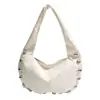Bolso de hombro tipo bolsa de dumplings 2026 nuevo con remaches para mujer, gran capacidad, versátil para el uso diario, bolso de axila, bolso de hombro tipo tote para mujer