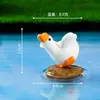 Micro-Paisagem Criativa Fofa e Engraçada Boneco Grande Ganso Branco Acessórios de Decoração DIY para Jardinagem Enfeites Pequenos para Carro e Mesa