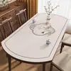 Novo Jogo Americano Oval Estilo Chinês, Toalha de Mesa Impermeável e à Prova de Óleo, Sem Lavagem, Tecido de Luxo Leve de Alta Qualidade, Novo Jogo Americano Oval para Mesa de Jantar