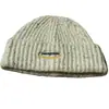 Gorro de Punto de Color Sólido Casual Bordado con Letra para Mujer Otoño Invierno Versátil Streetwear Cálido de Lana Moda Grueso Protección para Orejas