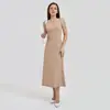 Vestido Casual de Mujer Estilo Coreano Nuevo Estilo Deportivo Casual Bodycon Vestido Largo Ajustado