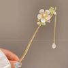 Flor Hairpin Avançado Estilo Chinês Placa Hairpin Hanfu Headwear Cheongsam Hairpin Antique Tassel Step Plate Hairpin