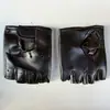 Guantes de cuero de medio dedo para hombre hip-hop club nocturno pole dance guantes sin remaches actuación baile estrellas de baile actuación de baile