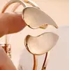 E005 pulsera abierta creativa en forma de corazón esmerilado nueva pulsera japonesa y coreana brillante de doble corazón pulsera para mujer joyería pequeña