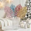 P Navidad simulación polvo dorado raíces de árbol hojas esquejes de árbol de Navidad adornos accesorios decorativos DIY simulación exquisito