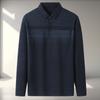 Camiseta de Manga Longa para Pai Primavera e Outono Nova Roupa para Homens de Meia-Idade e Idosos Vovô com Bolsos Camisa Polo Masculina com Gola