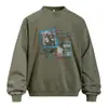 Sudadera con cuello redondo de corte holgado, estampado gráfico creativo, estilo primavera/otoño para hombre, diseño desgastado, inspirado en el streetwear, top deportivo moderno