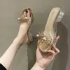 Sandalias estilo hada para mujer, zapatos sin cordones para uso exterior, decoradas con flores de cristal, versátiles sin cordones de una tira, nuevo modelo verano 2026