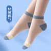 Meias femininas de estilo coreano fino de verão rendas rendas meias de renda fundo de algodão antiderrapante desodorante cristal gelo seda boca rasa meias anti-snagging