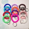 Pulsera de Resorte de Plástico Color Sólido Cordón para Teléfono Llavero Etiqueta para Sauna Anti-Pérdida Ecológico Alta Elasticidad Dulce Genial Anudado