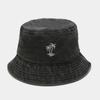Sombrero de Pescador Europeo y Americano Lavado Antiguo Vintage Bordado de Palmera Sombrero para Deportes al Aire Libre Pesca Senderismo Sombrero de Sol para Pareja Sombrero Cubeta