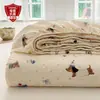 Sábana bajera de gasa de doble capa tipo A, pieza única, nuevo estilo 2026, no 100% algodón, algodón puro, para uso en dormitorio, juego de sábanas individuales, protector de colchón, 3 piezas