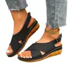 Nuevas Sandalias de Cuña con Tiras Cruzadas 2026 para Mujer, Verano, Comercio Exterior Transfronterizo, Talla Grande, Sandalias Ligeras de Suela Gruesa al por Mayor 43