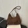 Bolsa de Ombro Dupla Multiuso Transfronteiriça Feminina Outono 2026 Nova Versátil Moda Ombro Único Tendência para o Trabalho Retro Casual Bolsa Tote
