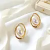 Pendientes de perlas geométricos coloridos versátiles estilo europeo y americano, vintage, elegantes, de alta gama, simples y exquisitos para mujer