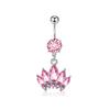 Comercio electrónico transfronterizo joyería para perforaciones venta al por mayor en línea hebilla para ombligo circonita rosa recién horneada anillo para ombligo clavo para ombligo