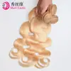Peluca Transfronteriza Cabello Real Indio Color Rubio 613 Onda Corporal Trama de Cabello Humano