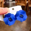 Brincos Florais Azul Klein com Acabamento de Luxo, Novo Estilo Tendência 2026, Falta Um Brinco, Brincos Vintage Estilo Floresta