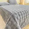 Estilo Ins lençol de pelúcia de coelho classe A peça única inverno com veludo extra espessado capa de cama capa de edredom de veludo de leite cobertor de pelúcia para uma pessoa
