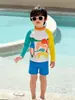 Traje de baño para niños, dos piezas, manga larga, secado rápido, modelo nuevo 2026, para bebé, Dopamina, Vacaciones, Playa