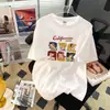 Camiseta de Manga Corta Estampada de Seda de Leche Estilo Nuevo Primavera y Verano para Mujer, Top de Nicho Suelto y Versátil Popular en Internet para Mujer