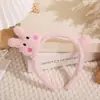 Linda Diadema de Gatito de Dibujos Animados Cola de Conejo Diadema para Lavarse la Cara Gato Negro Divertido Accesorios para el Cabello para Niños Pinzas de Pelo de Cordero