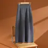 2026 Falda Nueva 100% Lana Moda Falda Ceñida que Estiliza las Caderas Otoño Invierno de Punto de Cintura Alta de Longitud Media Falda Larga