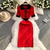 Estilo Coreano Elegante Socialité Estilo Hong Kong Estilo Europeo y Americano Cuello Polo Hebilla Metálica Vestido de Seda Helada Longitud Media Por Encima de la Rodilla