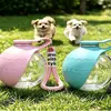 Popular botella de agua para mascotas transfronteriza, botella de agua de acero inoxidable para gatos y perros, dispensador de agua portátil plegable retráctil para exteriores de gran capacidad