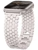 Adequado para Applewatch11 Cor Starlight Padrão Escama de Peixe Pulseira de Relógio de Metal Iwatch9876Se Apple Colmeia Pulseira de Relógio
