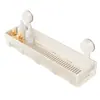 Estante de baño de ventosa fuerte blanco, estante de almacenamiento para inodoro, organizador de drenaje para lavabo, almacenamiento multifuncional
