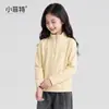 Fábrica de Ropa Infantil Xiaofei 2026 nueva camiseta básica de manga larga de invierno para niñas, top casual para niños mayores