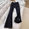 Jeans Reto Azul Espesso Forrado com Fleece Feminino de Inverno Tamanho Grande para Meninas Cheinhas Cintura Alta Cobre o Quadril Calças Elásticas
