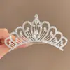 Tiara de Coroa Infantil para Meninas Exquisite Acessório de Cabelo de Coroa Performance de Aniversário Princesa Bebê Grampo de Cabelo com Strass