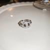 Anillo Abierto de Estrella con Gota de Aceite de Perla de Zircón Estilo Coreano Moda Simple Versátil Anillo para Dedo Índice Diseño Nicho de Joyería