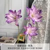 Decoração de salão de casamento artificial de alta qualidade e ornamentos de paisagismo, lírio artificial de haste única e pétalas duplas