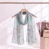 Lenço de Seda Georgette Leve 50*160 Lenço Longo Estampado Adequado para Todas as Estações Toque de Luxo Lenço de Gaze Lenço Decorativo de Seda