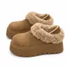 Zapatos de algodón tipo Birkenstock, bajos, cortos, forrados de felpa y engrosados para mujer, nueva colección de invierno 2026, sin cordones, peludos y adecuados para usar al aire libre como botas de nieve