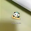 Insignia de Pin Metálica de Panda de Sichuan Lindo Bambú Verde Sandía Broche para Ropa de Panda Premio Estudiantil Decoración para Mochila Escolar