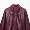 Comercio Exterior al por Mayor Verano Nuevo Estilo Europeo y Americano Estilo Retro Simple Solapa Cremallera Chaqueta de Cuero para Mujer