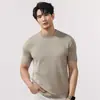 Ropa de Hombre Xintang 2026 Verano Estilo Old Money Color Sólido Cuello Redondo Camiseta de Punto Versátil Simple Manga Corta