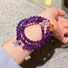 Pulseira de Prata 925 Design Sense Amethysto Vitreo Natural Alta Qualidade Cristal Branco Citrino
