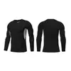 Body de Base de Alta Elasticidade para Uso Externo Masculino Corrida Esportes Ciclismo Secagem Rápida Respirável Estampado Manga Longa Camiseta Top de Treino
