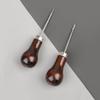 Fábrica mayoreo calabaza mango madera maciza cono aguja cuero hecho a mano diy perforar agujero cono reparar zapatos zapatos