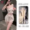 Yesiyeser lencería sexy conjunto de dos piezas de camisola de encaje dulce francés ropa de casa uniforme de chica linda 9865