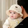 Sombrero de Pescador de Encaje Estilo Coreano para Bebé Niña Lindo Dibujo Animado Orejas de Gatito Protección Solar Sombrero de Pescador Delgado Transpirable Primavera y Otoño